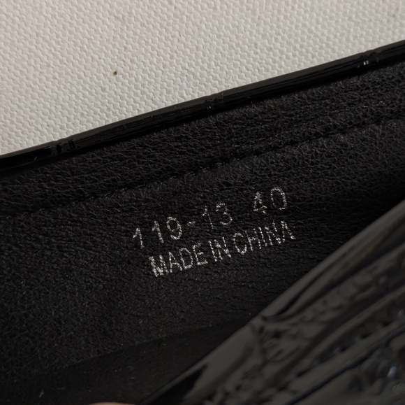 MDE PLATFORM LOAFER WOMENS US 9 EU 40 BLACK FAUX CROCODILE Chunky HEELS Loafers - Picture 8 of 9